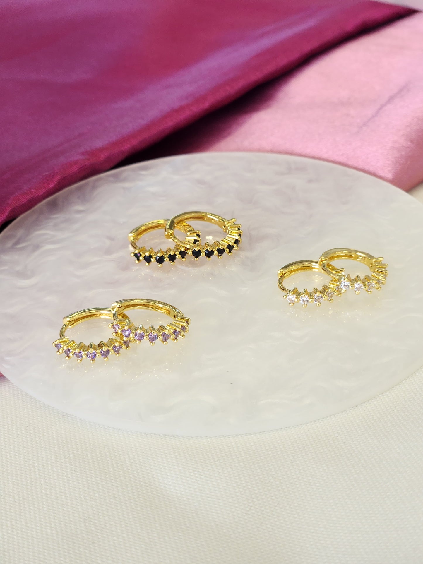 Aretes medianos zirconia #C142