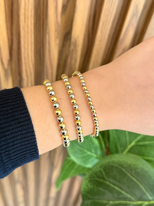 Pulsera balines tamaños bicolor