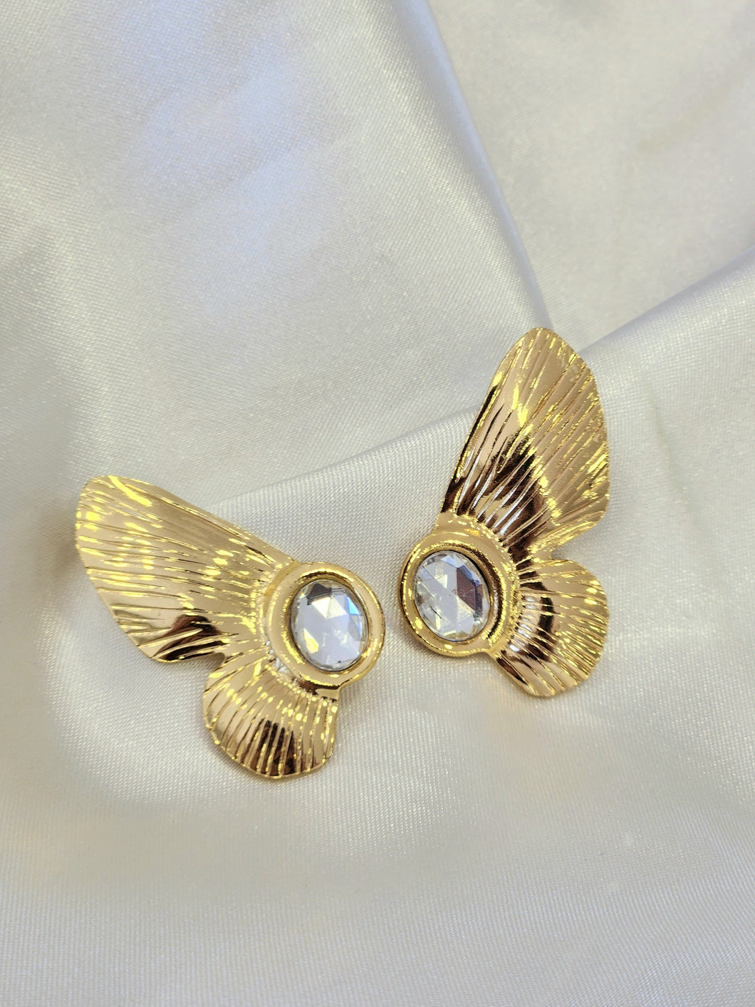 Aretes ala mariposa zirconia #F16.2