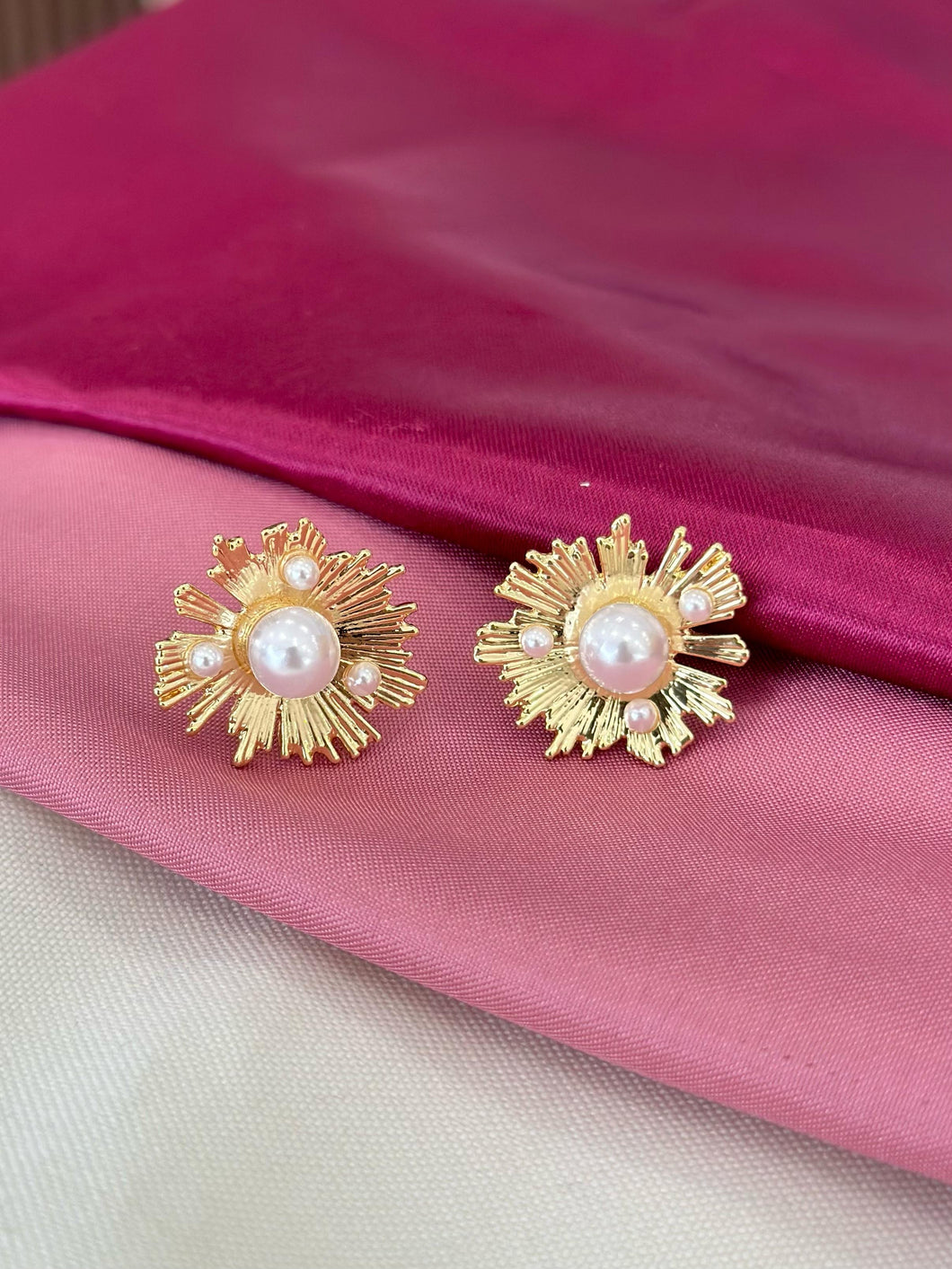 Aretes destellos perlas #C201