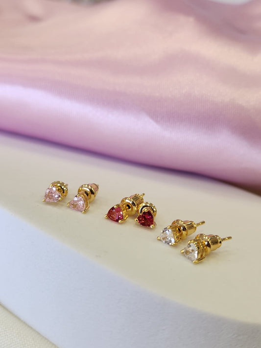 Aretes corazon mini zirconia #185