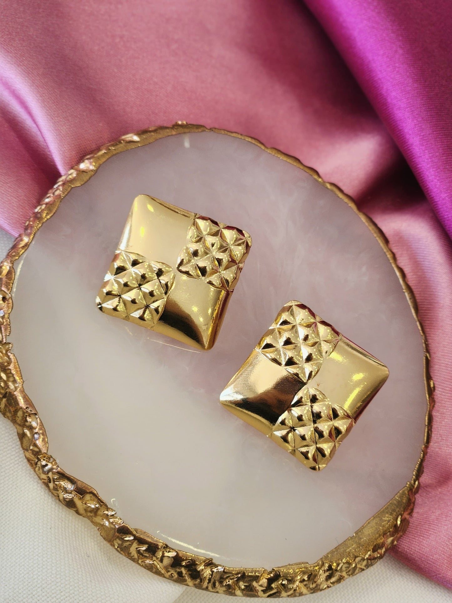 Aretes cuadrado rombos multiples #B4.8