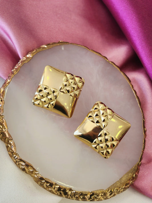 Aretes cuadrado rombos multiples #B4.8