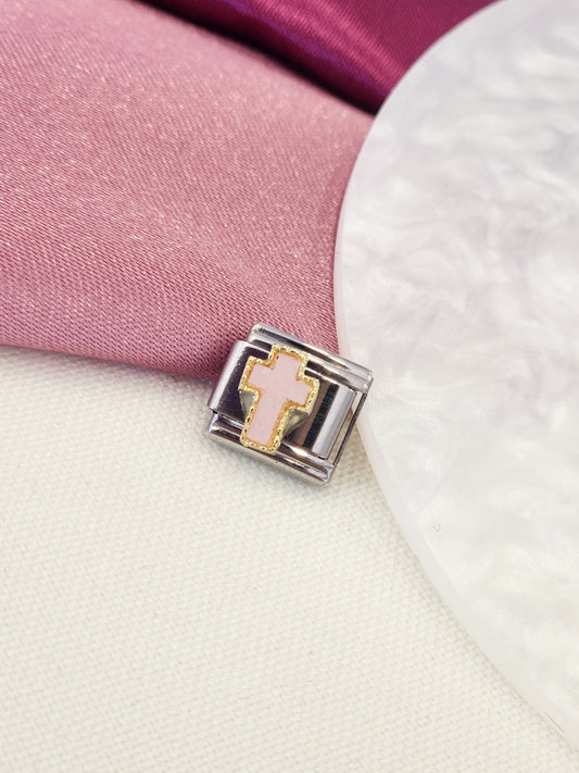Charm cruz rosa #8