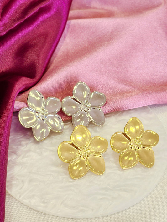 Aretes flor plana #N27 #N28