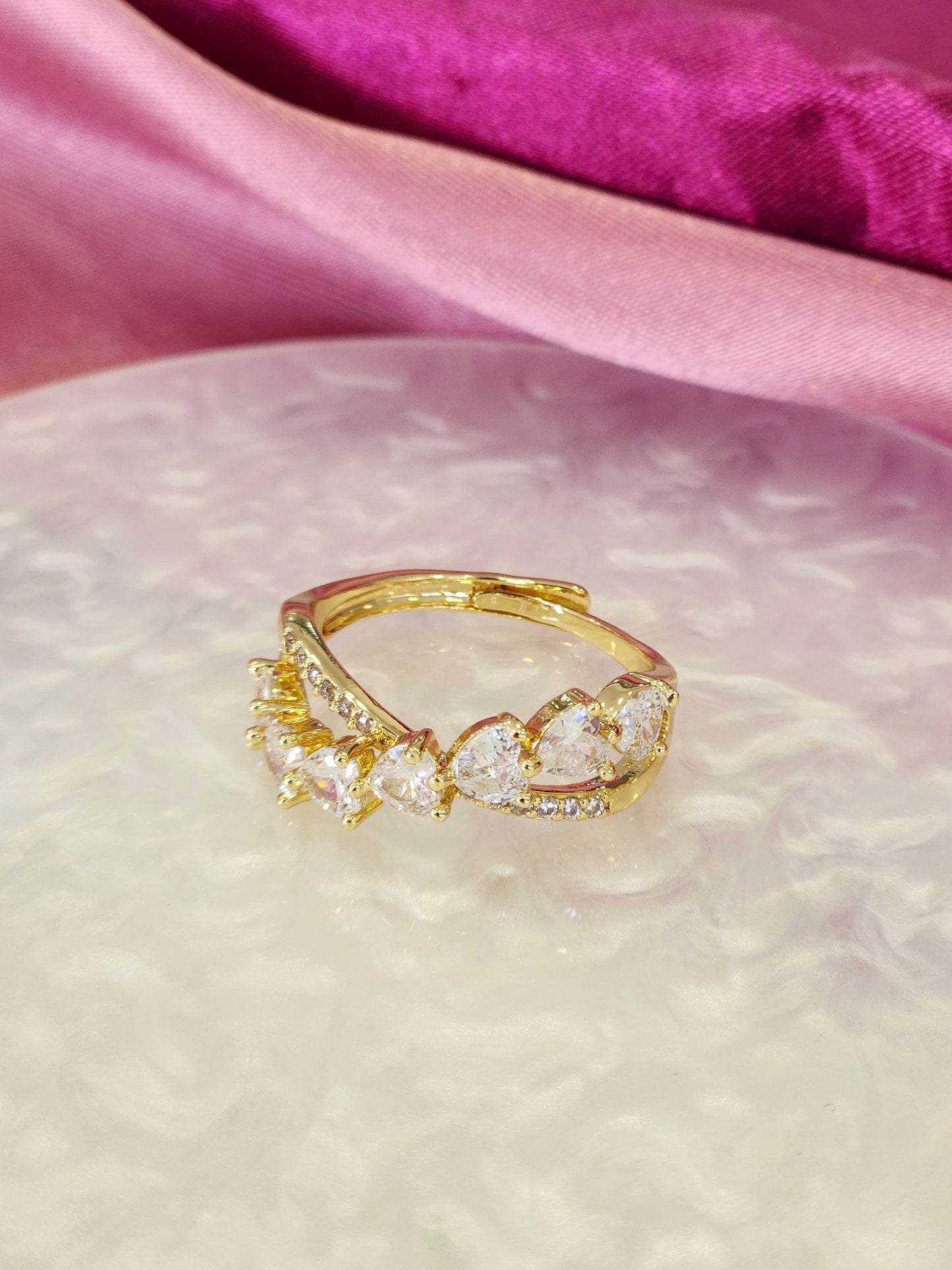 Anillo linea corazones cruzados #54
