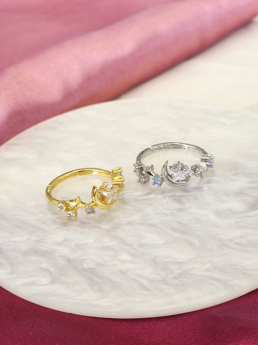 Anillo estrella luna multiples figuras #E18