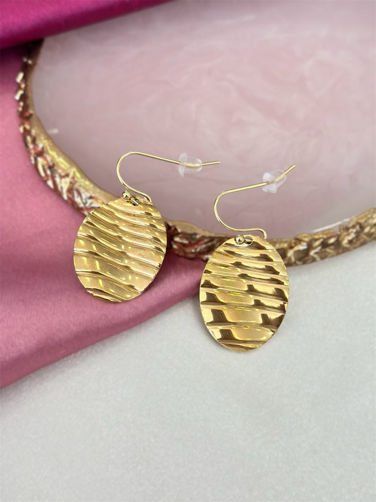 Aretes circulo rayados #E6