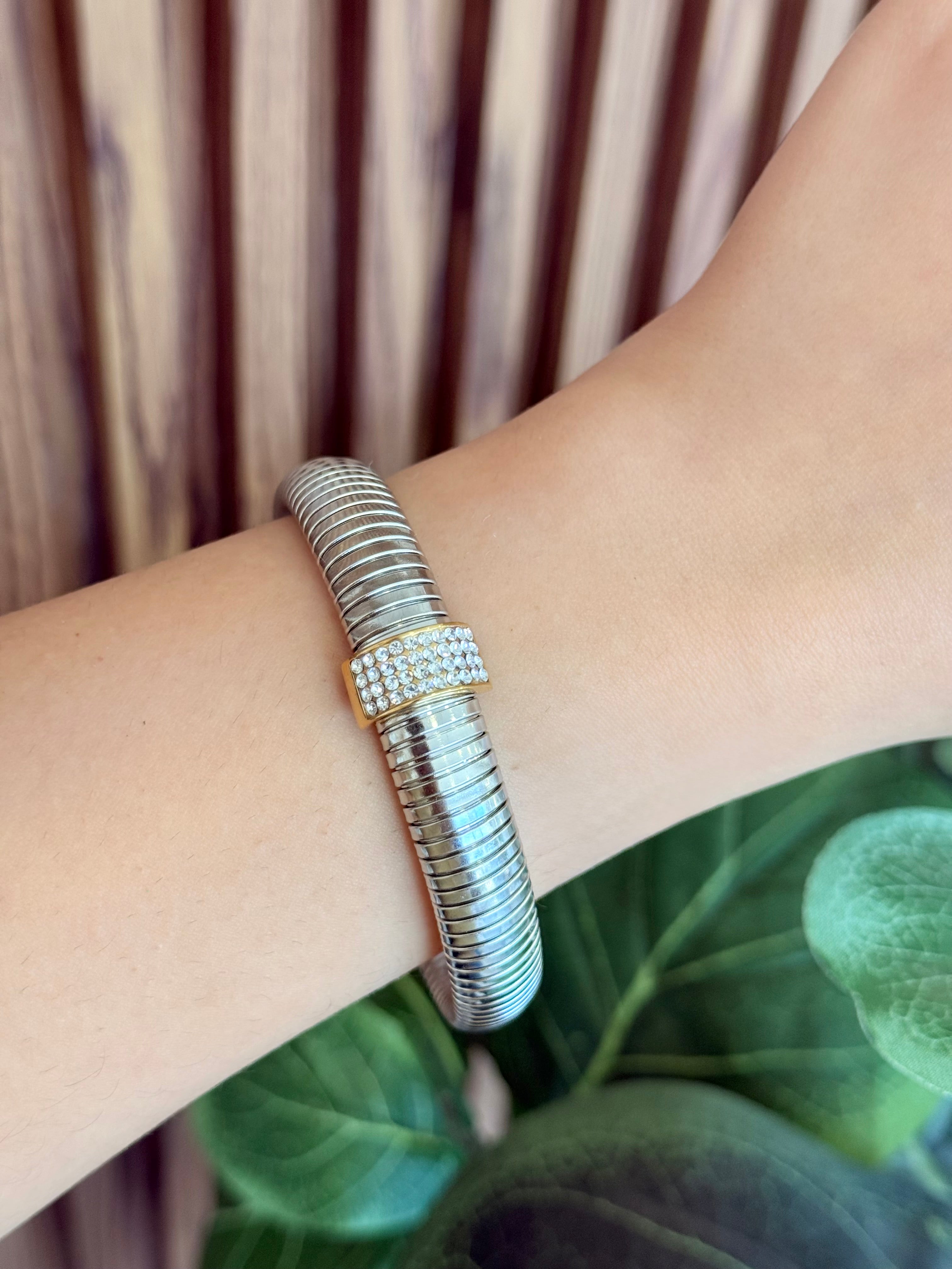 Pulsera líneas zirconia