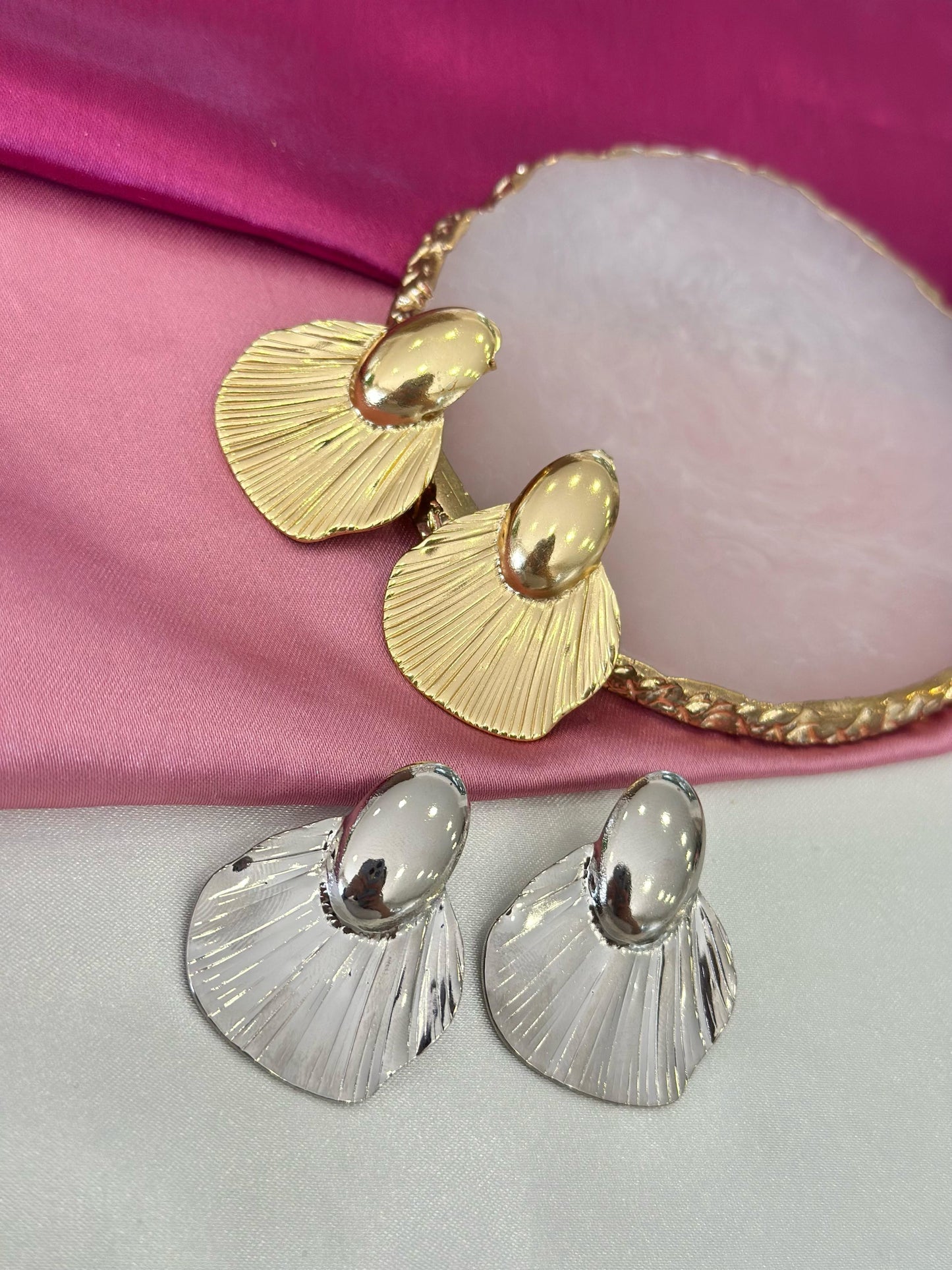 Aretes ovalo liso con circulo de rayas #F29 #F30