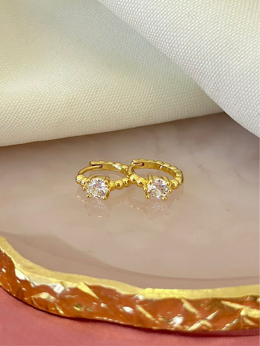 Aretes bolitas punto zirconia #C133