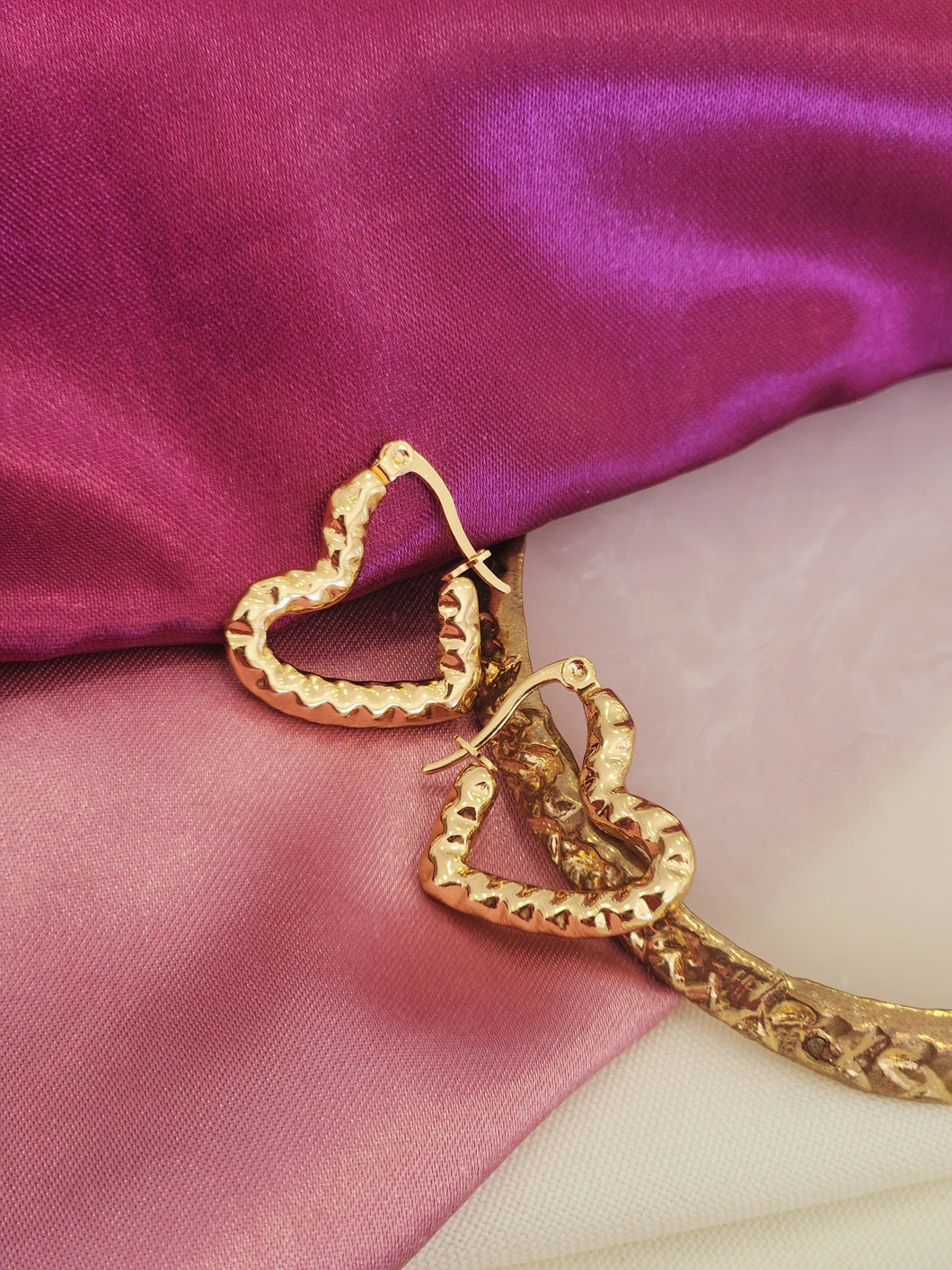 Aretes corazon textura #226