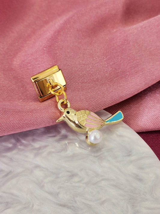 Charm colibri colgante colores pastel perla #8