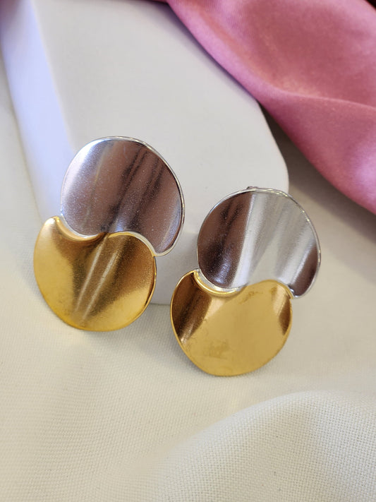 Aretes bicolor planos irregulares #F7