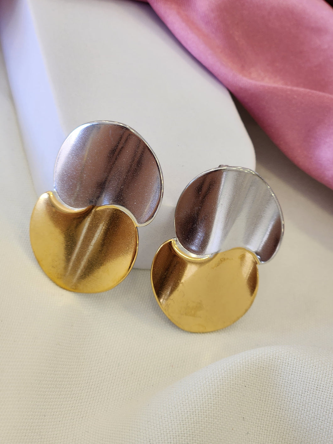 Aretes bicolor planos irregulares #F7