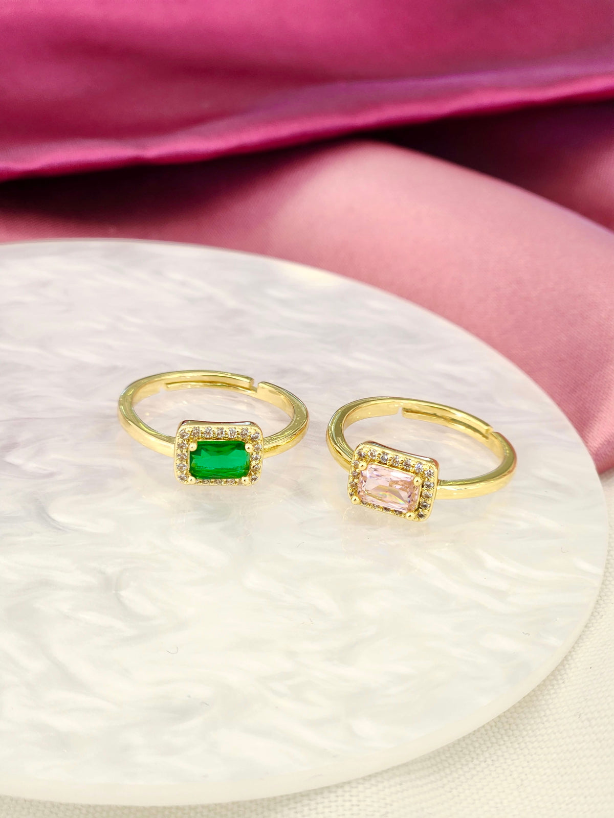 Anillo rectangular zirconia #C213