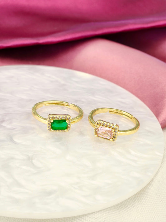 Anillo rectangular zirconia #C213