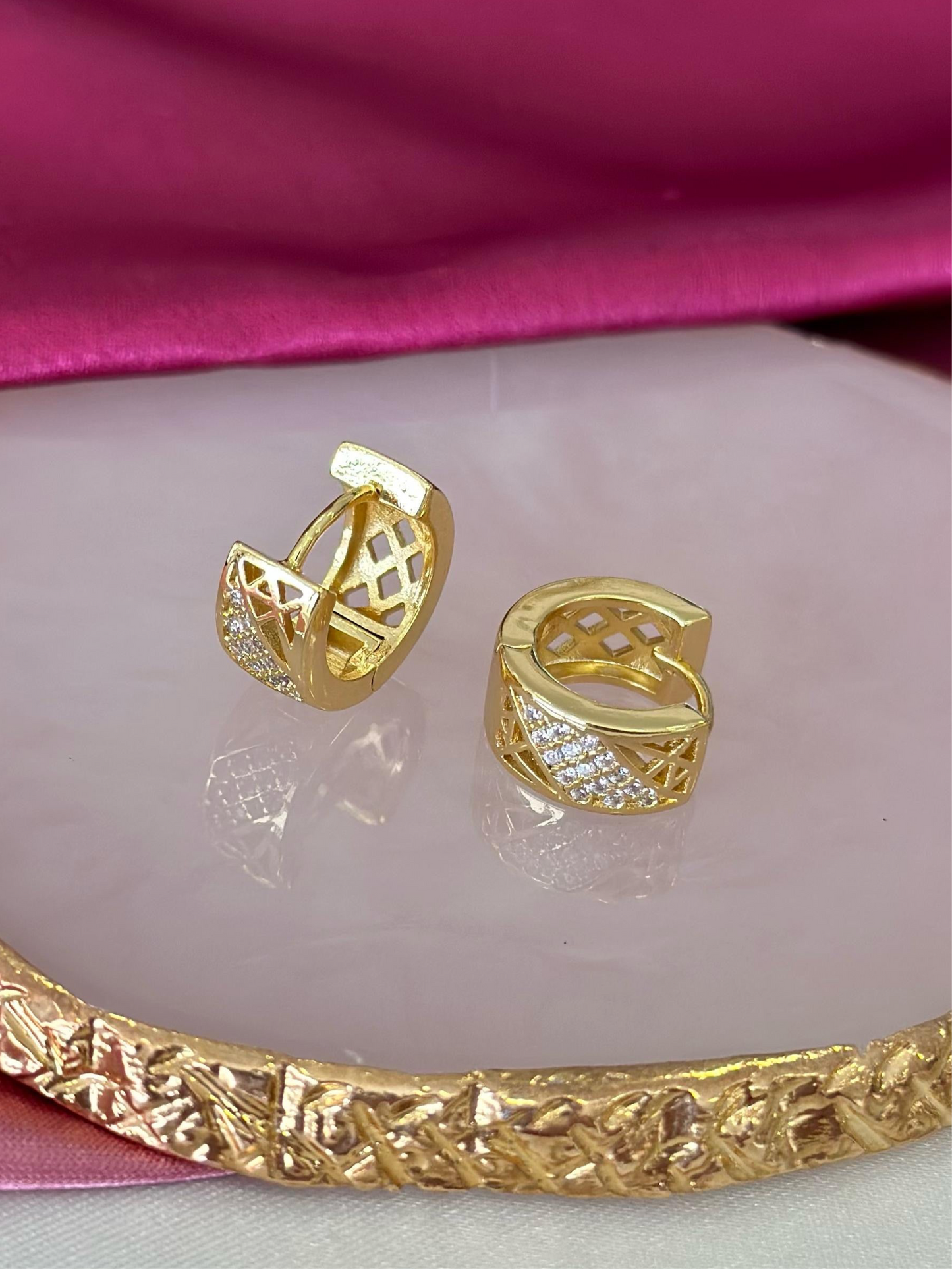 Aretes zirconia diagonal #C141