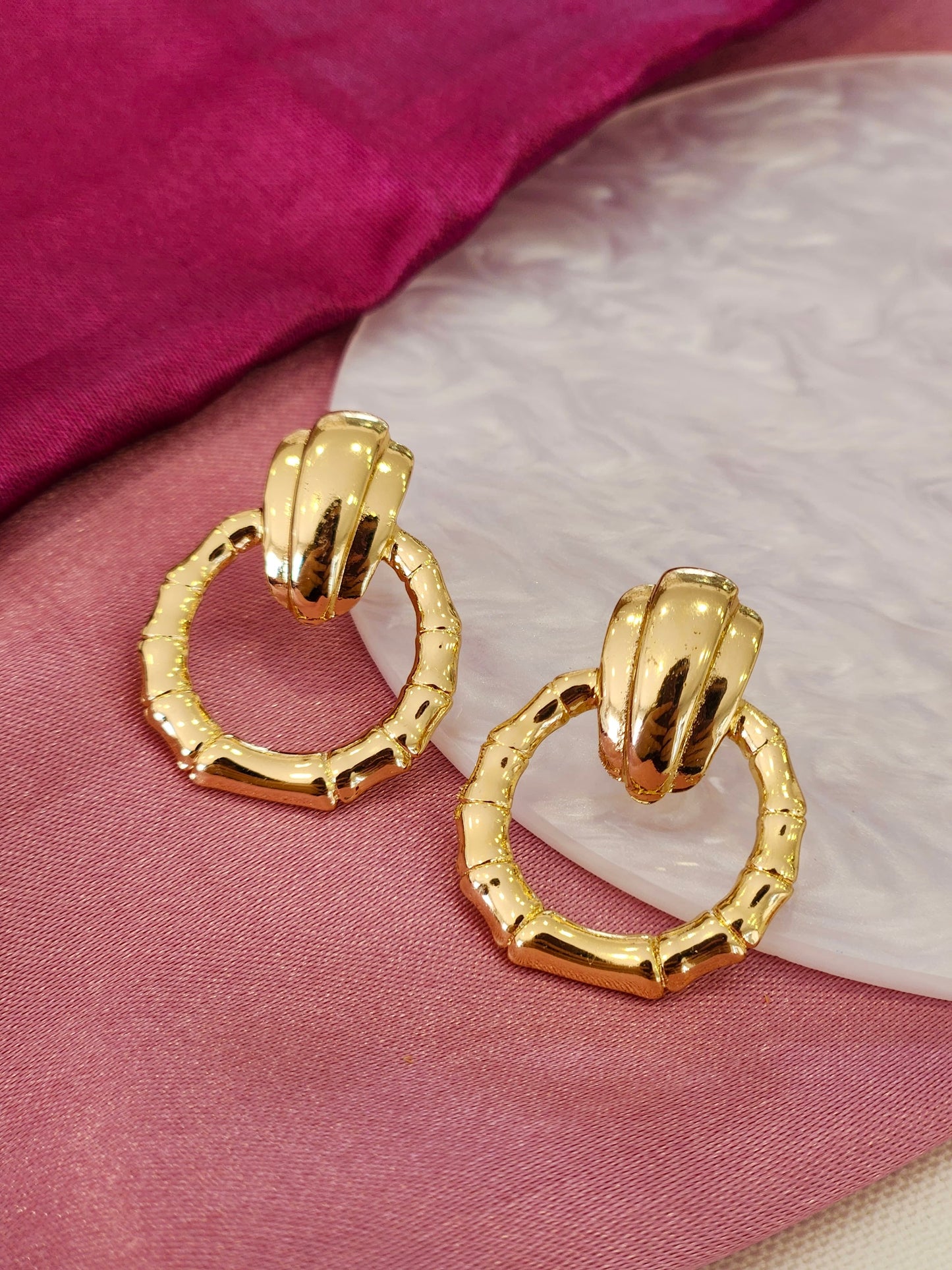 Aretes circulo hueco lineas #N19