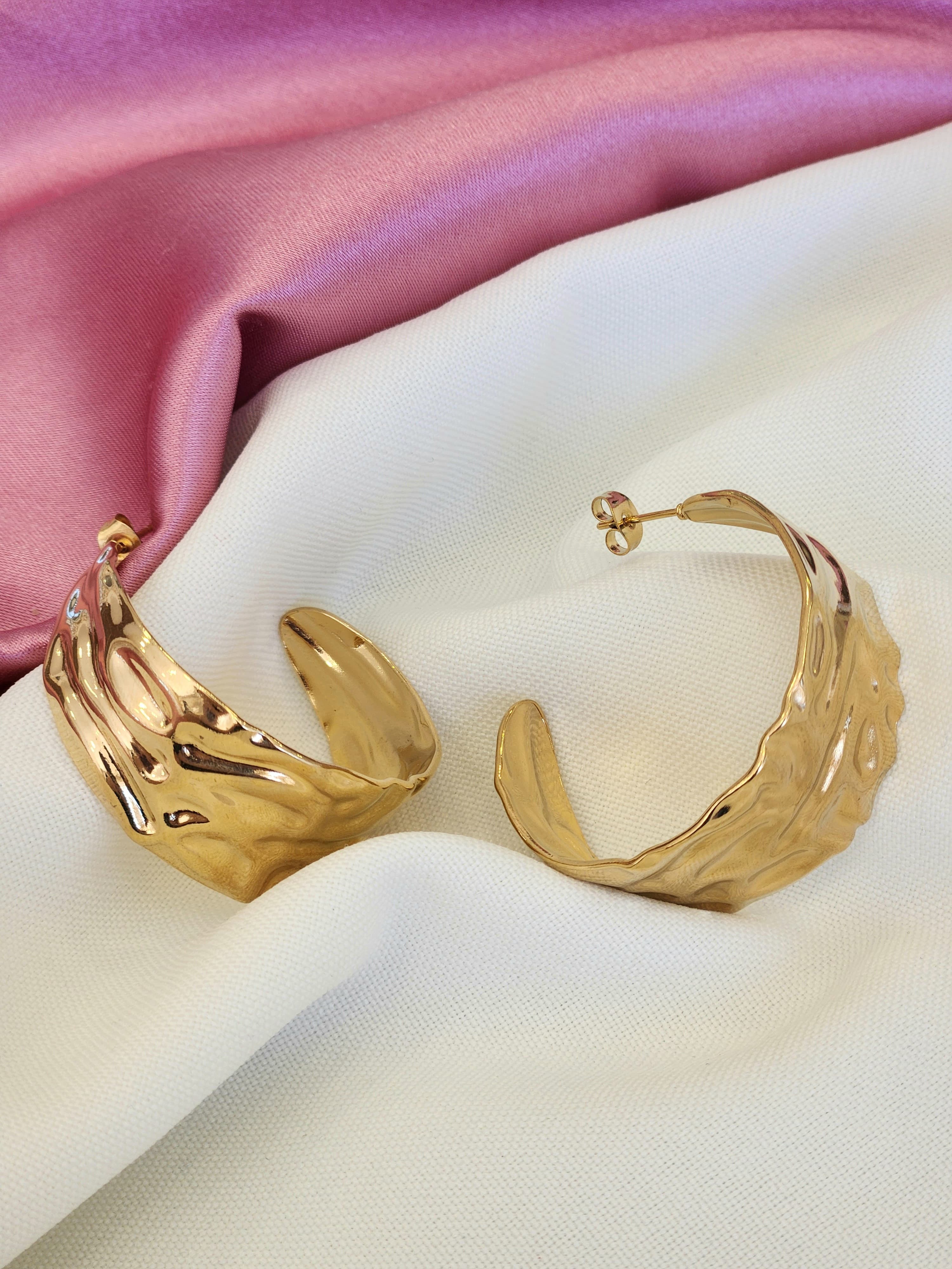 Aretes grandes chunky arrugados #J13