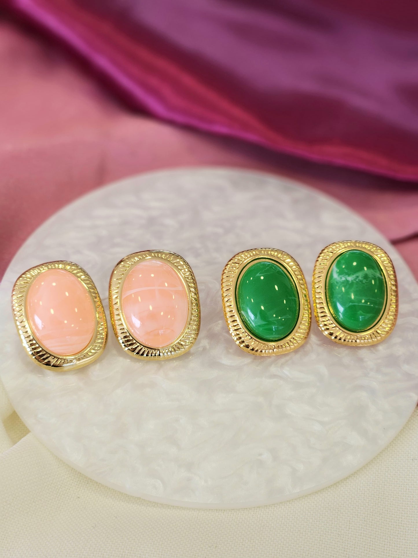 Aretes boton colores