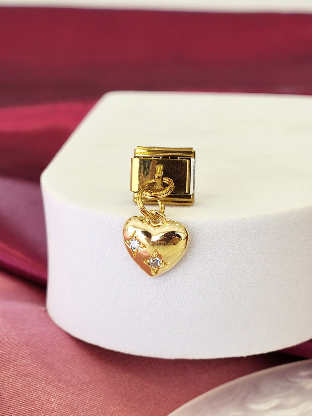 Charm corazon zirconia # 10