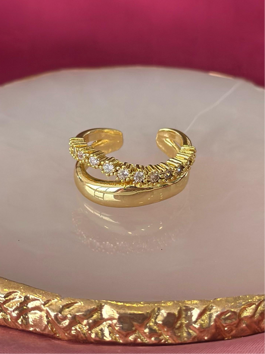 Anillo linea zirconia abertura #94B