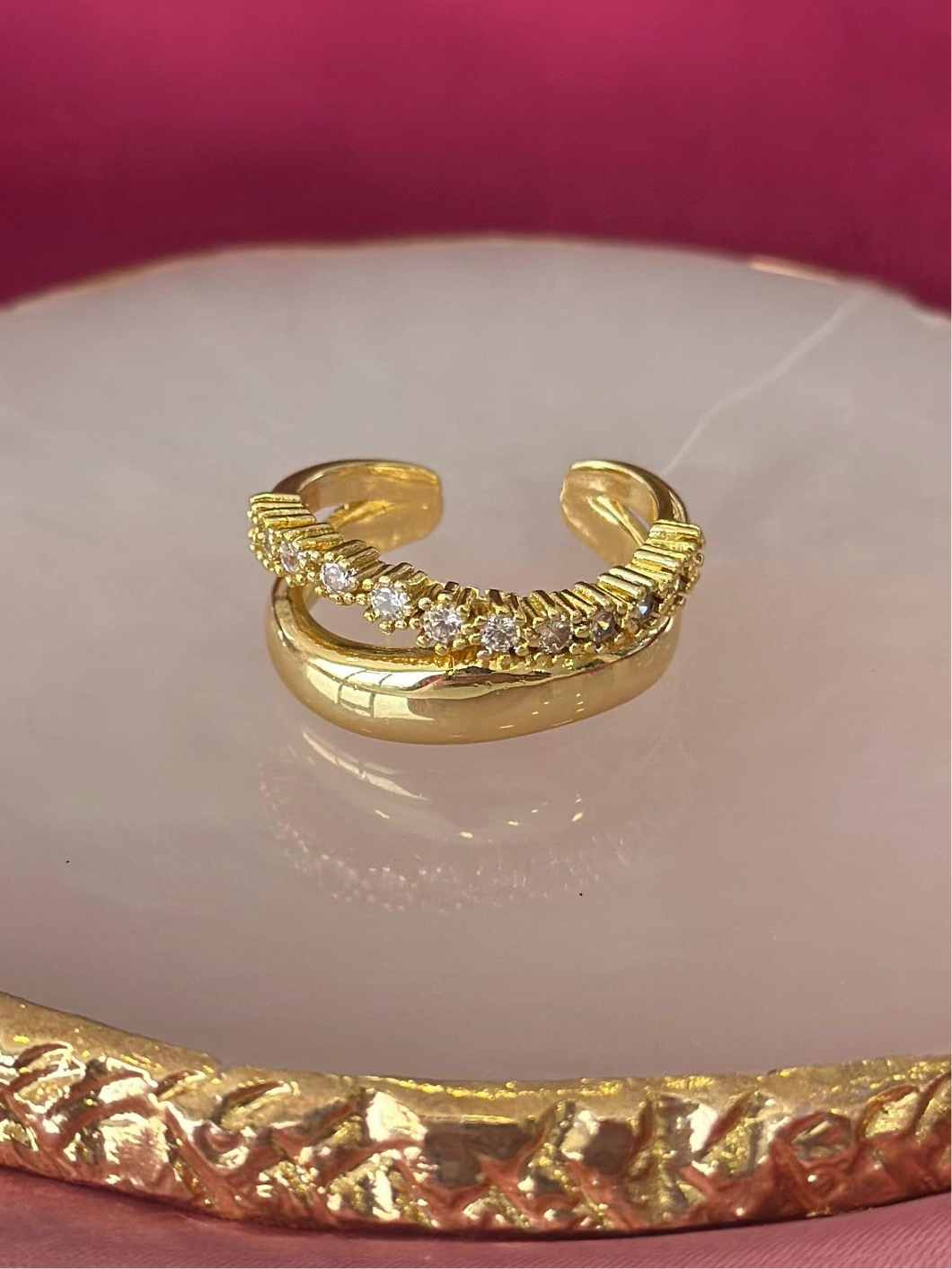Anillo linea zirconia abertura #94B