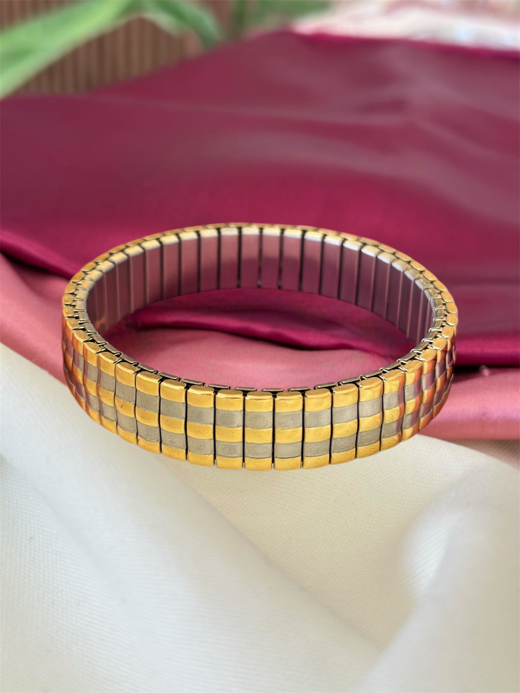 Pulsera ajustable líneas horizontales bicolor #C213