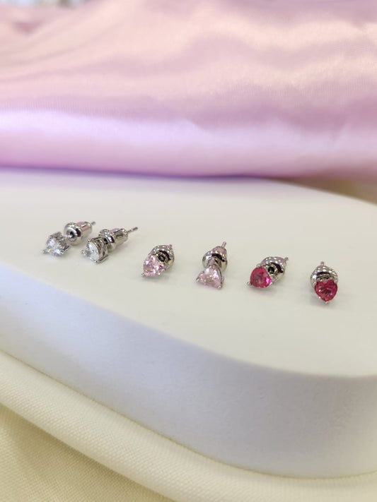 Aretes corazon mini plateados # E7.3