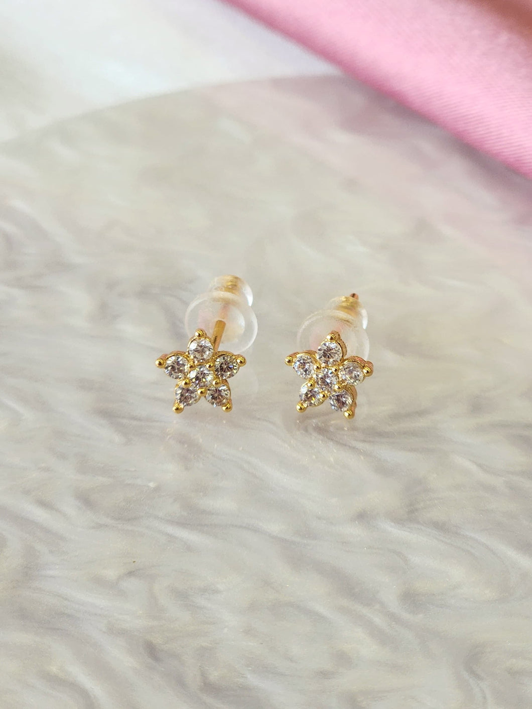 Aretes flor zirconia mini #176