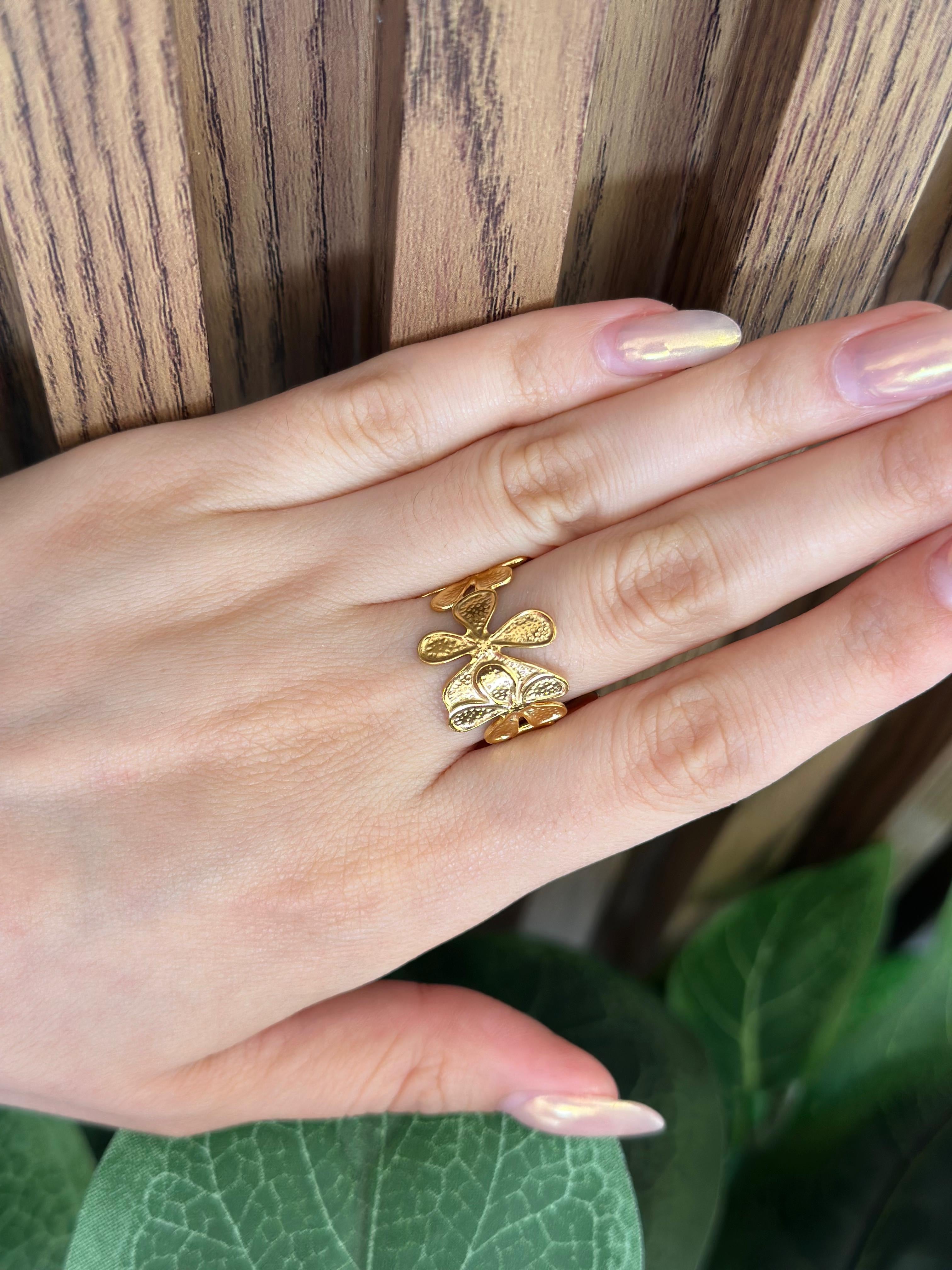 Anillo flor texturizada #190B