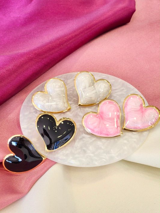 Aretes corazones medianos