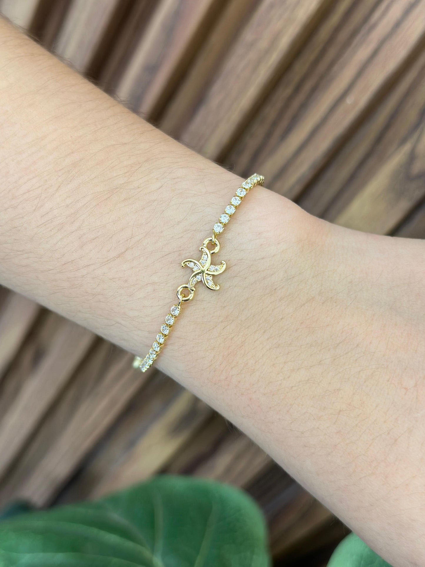 Pulsera zirconia estrella mar #f28