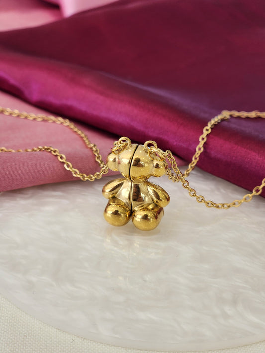Collares oso inflado iman dorado #46