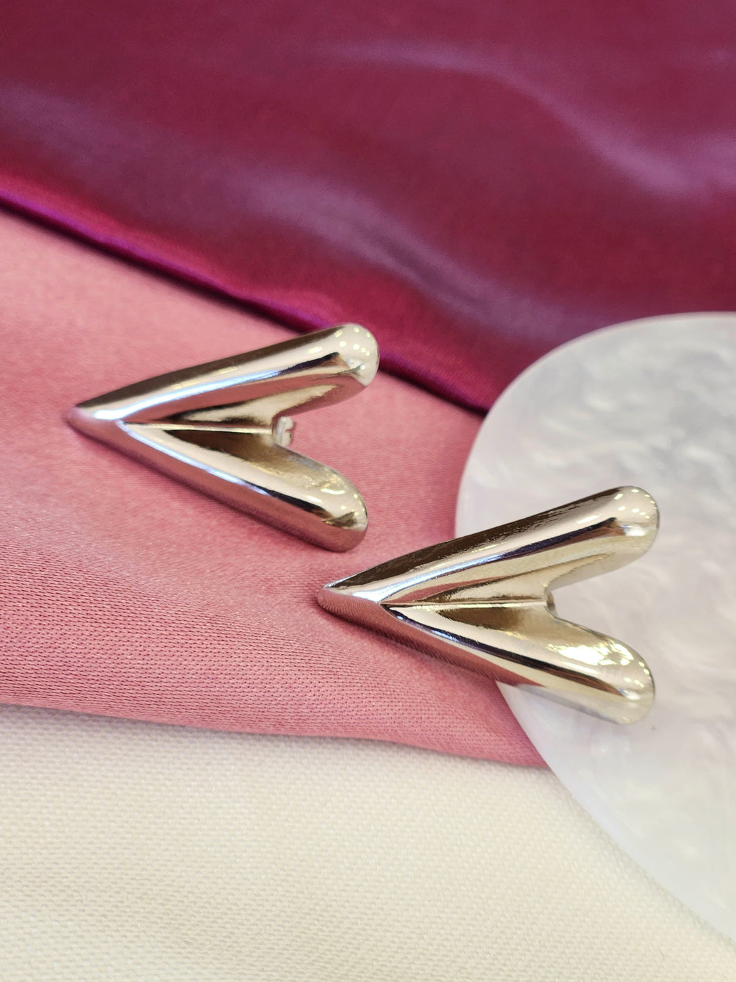 Aretes corazon alargado #F12