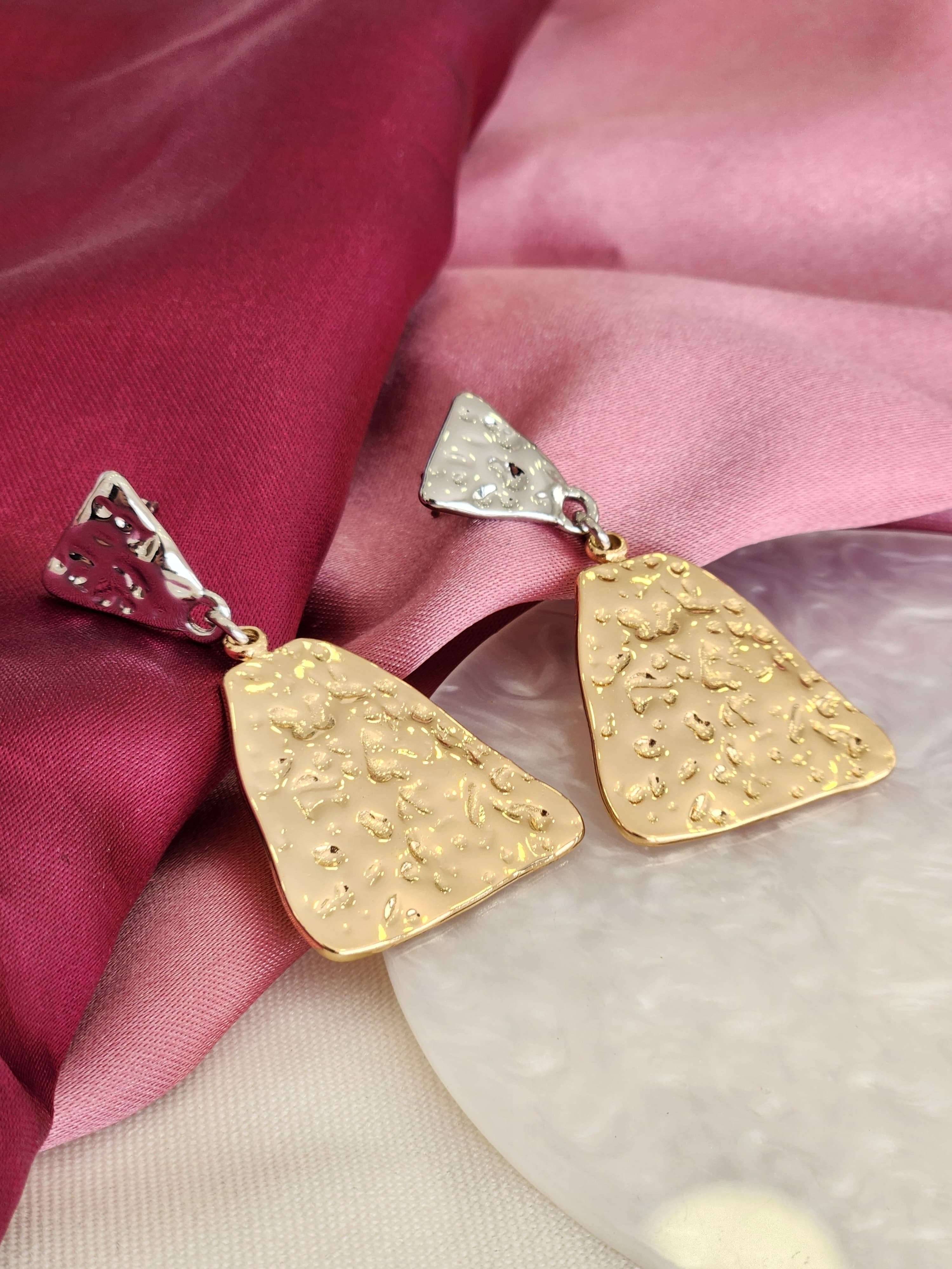 Aretes bicolor triangulares #K8