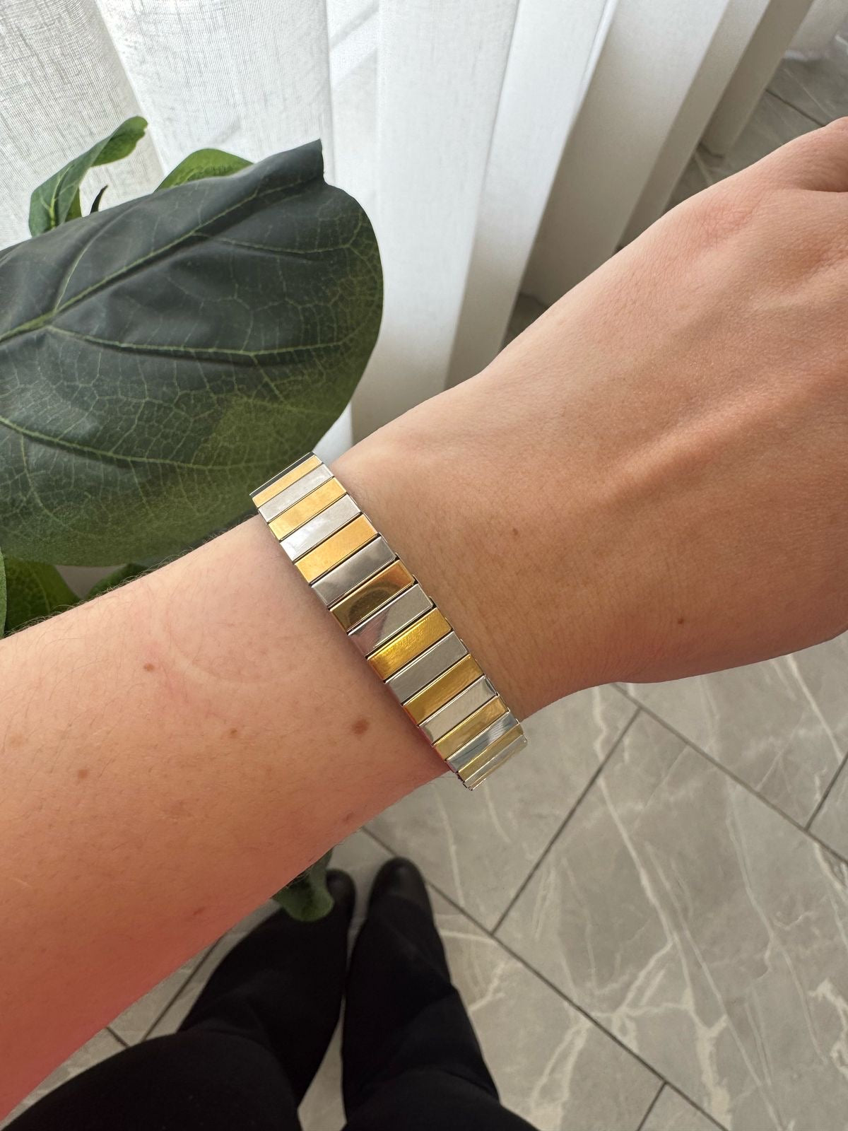 Pulsera lineas bicolor 12mm #C203