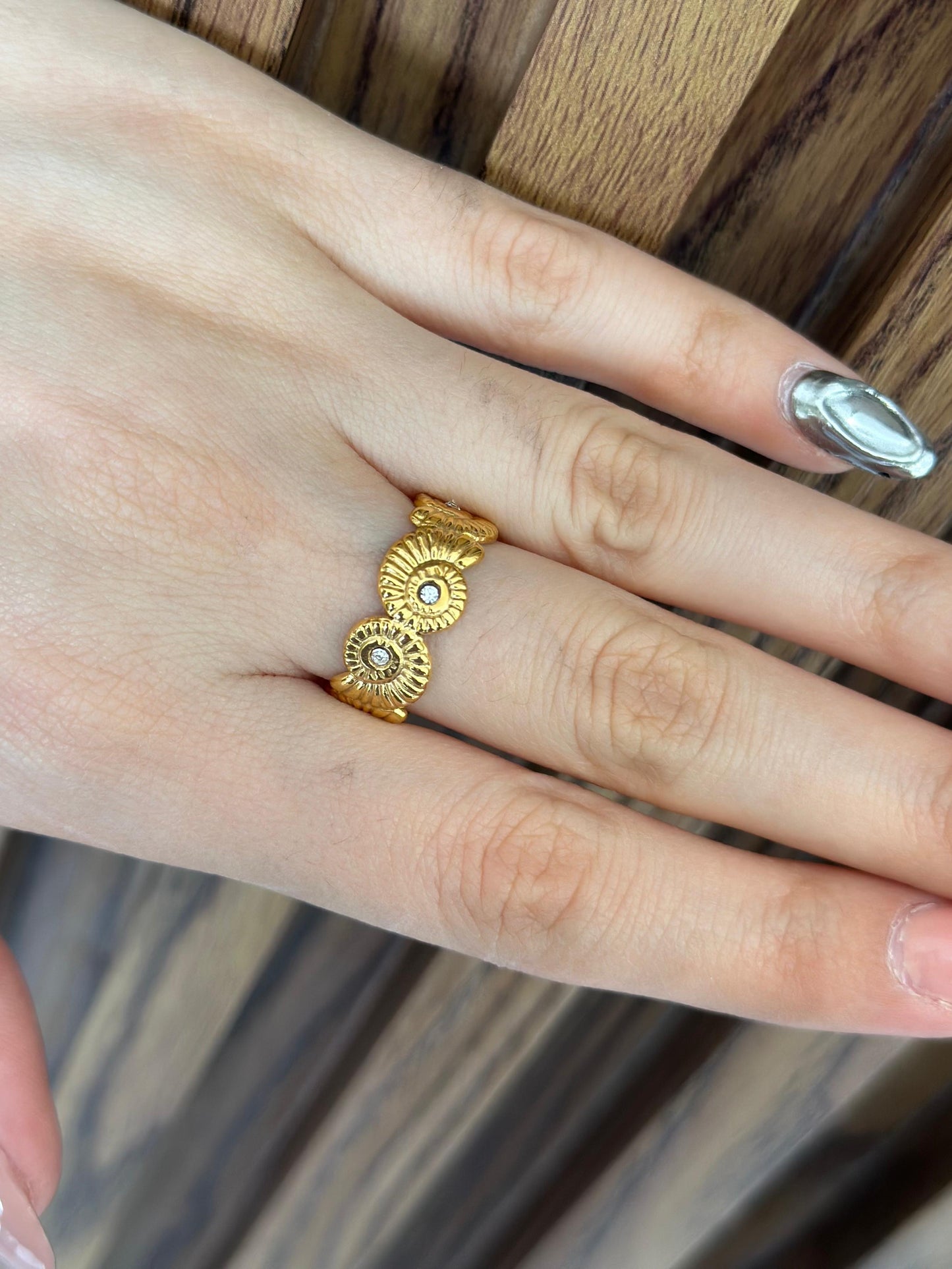 Anillo caracoles zirconia #73