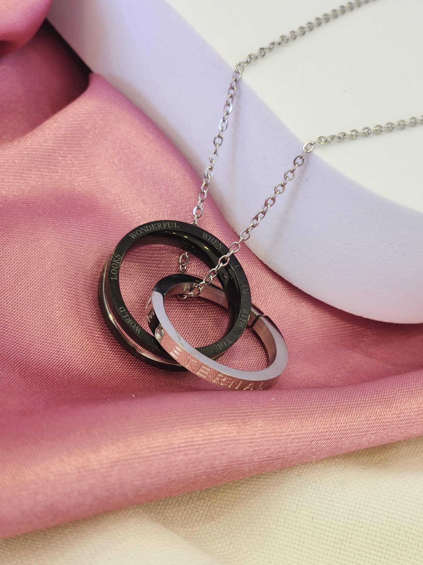 Collar eternal love negro-plata #5.1