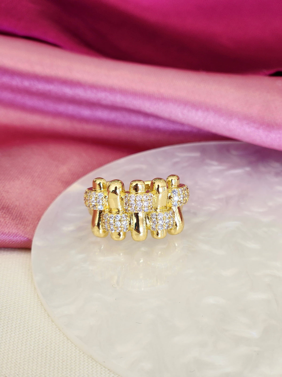 Anillo rectangulos zirconia #K14
