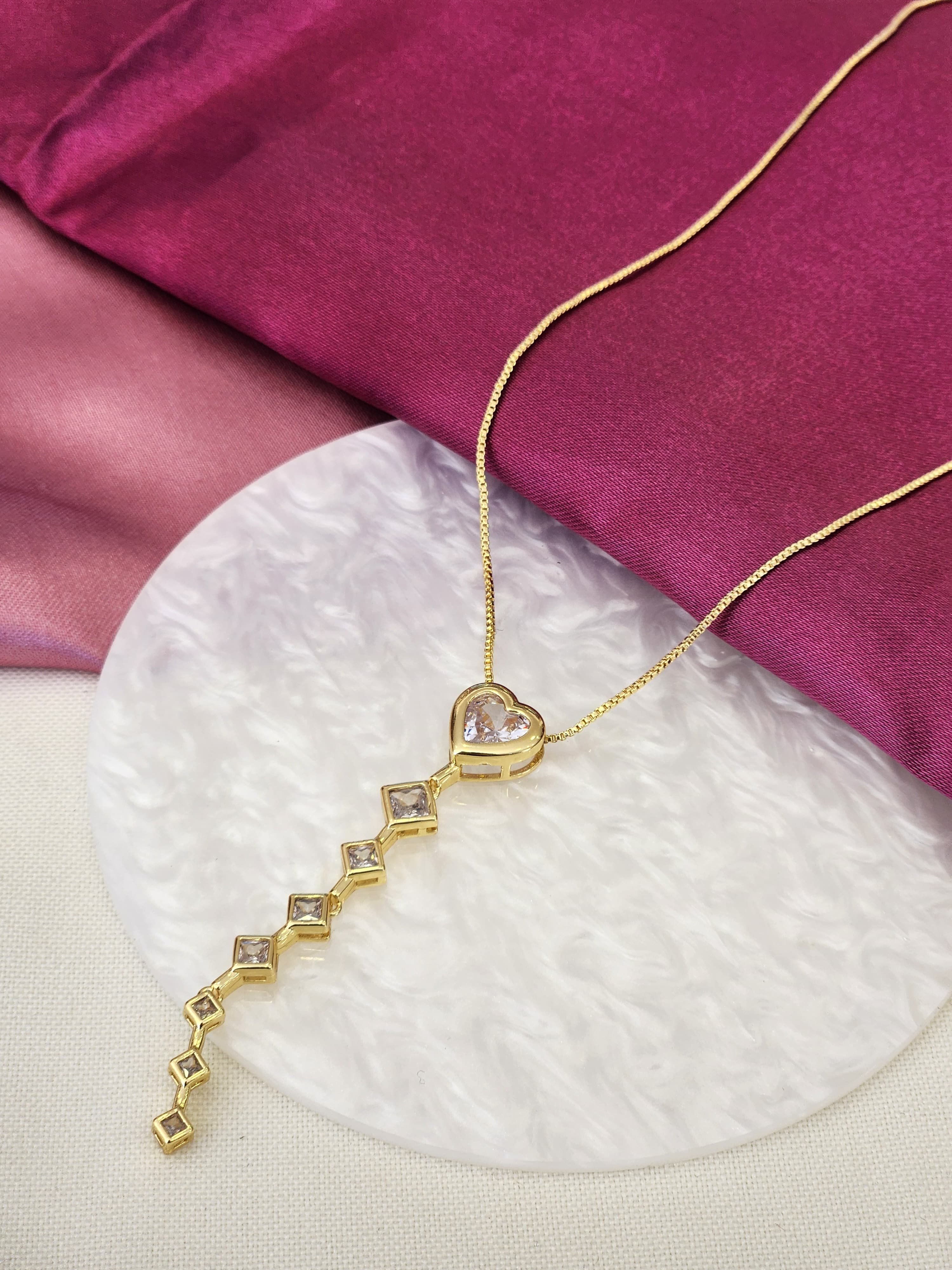 Collar colgante corazon rombo #K17.1