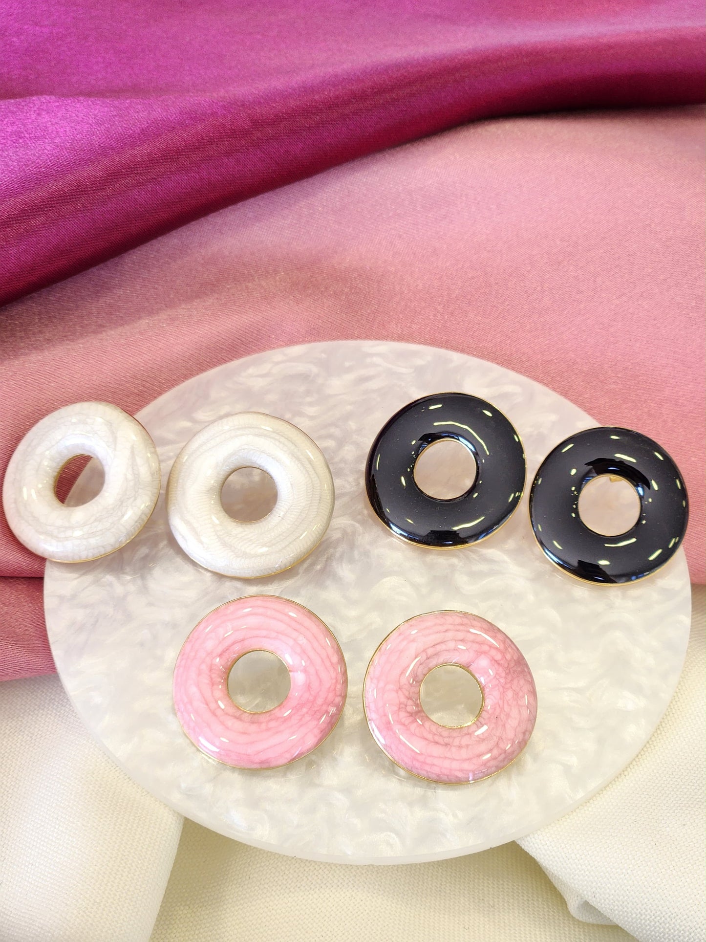 Aretes circulo hueco #K46