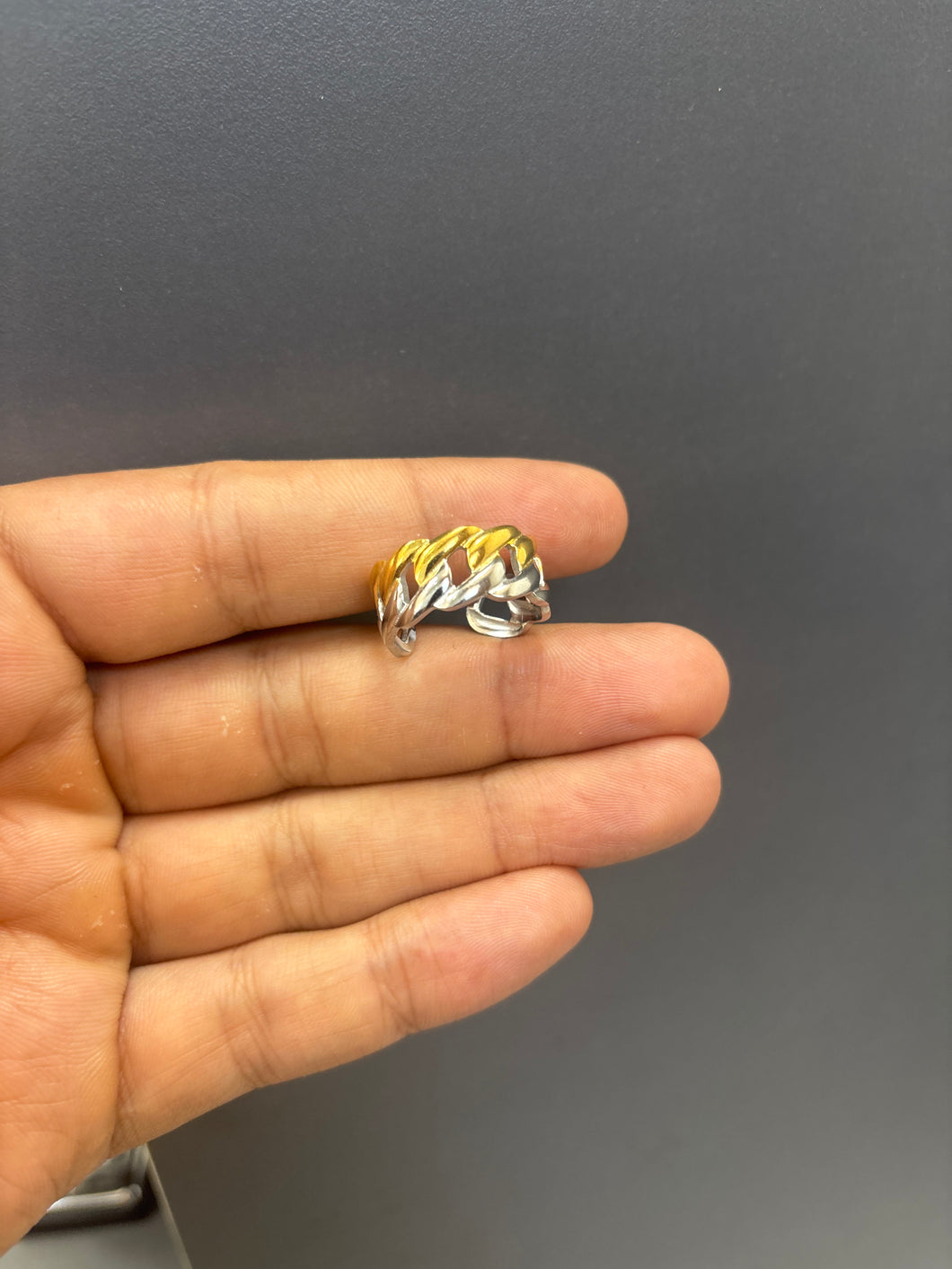 Anillo bicolor eslabones #1