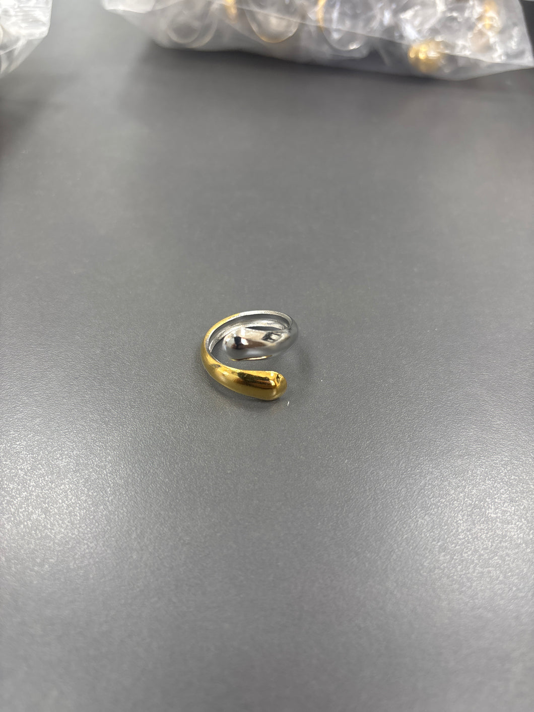 Anillo bicolor gotas #2