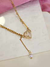Cargar imagen en el visor de la galería, Collar corazon perla colgante #C118 #26
