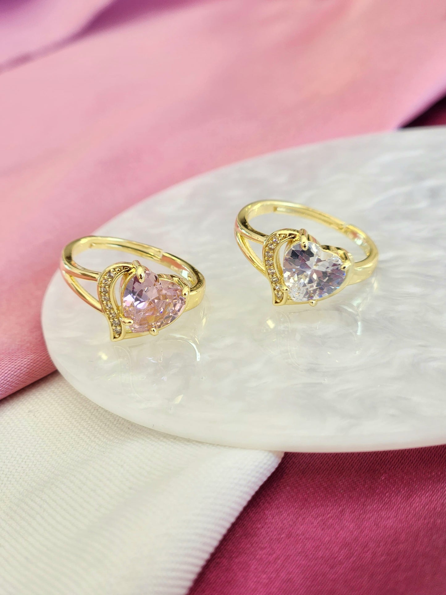 Anillo doble corazon #K22