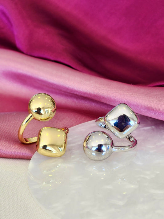 Anillo circulo cuadrado