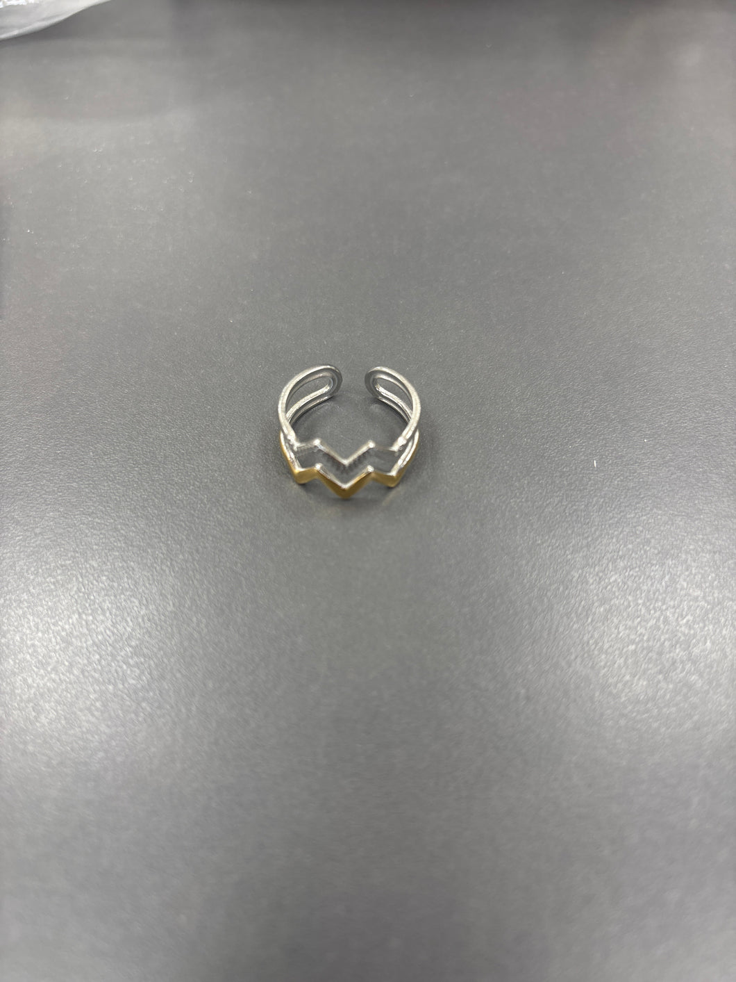 Anillo bicolor picos simetrico #1
