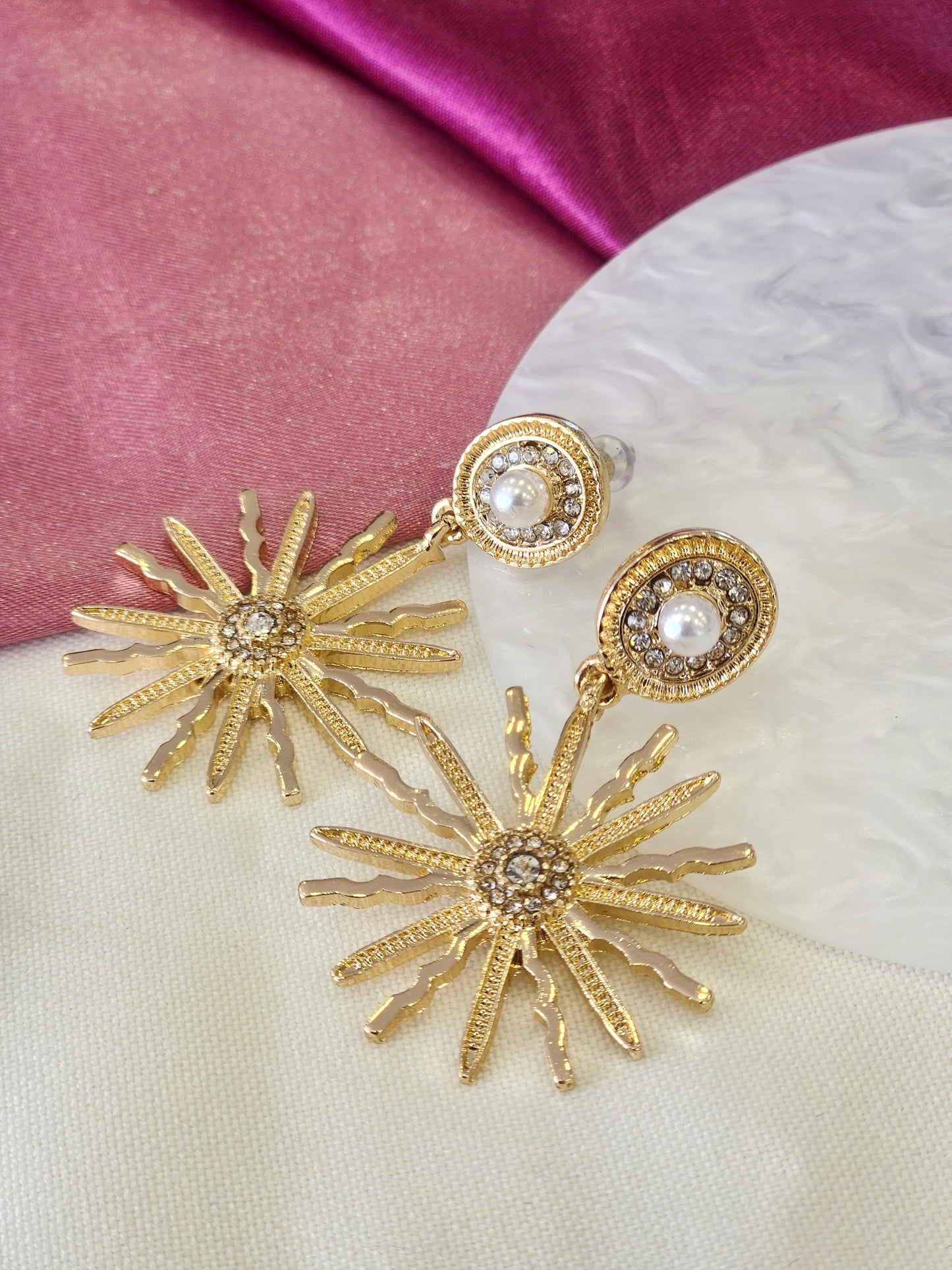 Aretes largos zirconia destellos #J44